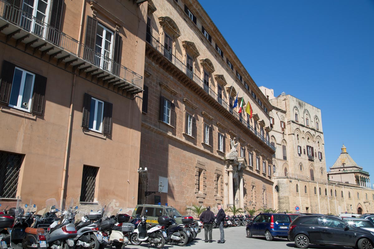 Italy, Sicily - Palermo, Palazzo dei Normanni (Royal Palace of Palermo)-facade