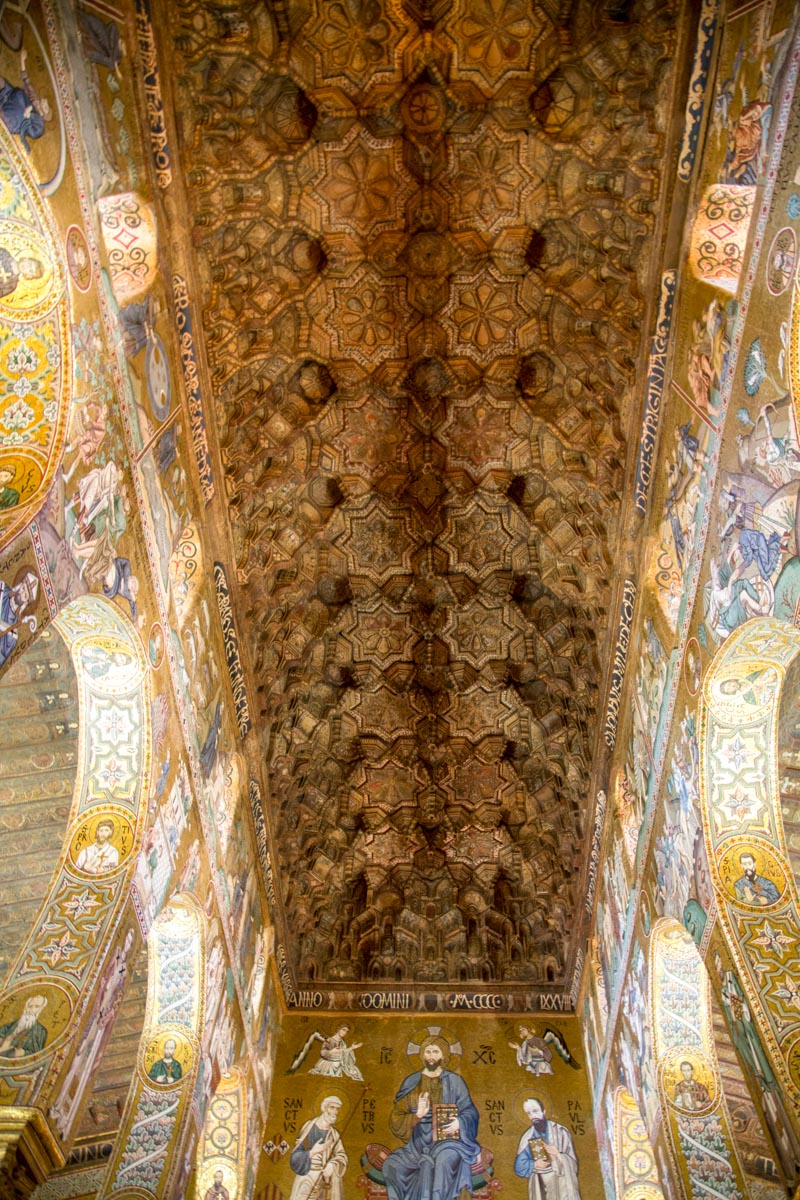 Italy, Sicily - Palermo, Palazzo dei Normanni (Royal Palace of Palermo)-Palatine Chapel-ceiling