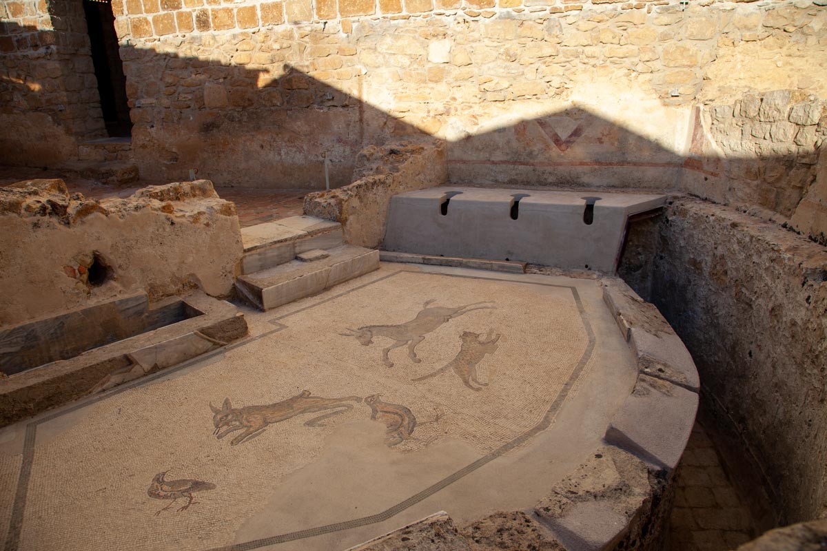 Italy, Sicily - Roman Villa - Villa Romana del Casale - Latrine