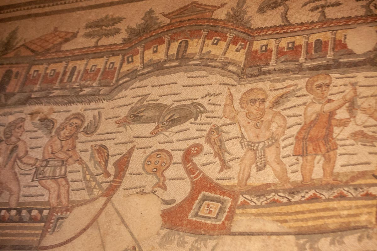 Italy, Sicily - Roman Villa - Villa Romana del Casale - Room of the Fishing Cupids