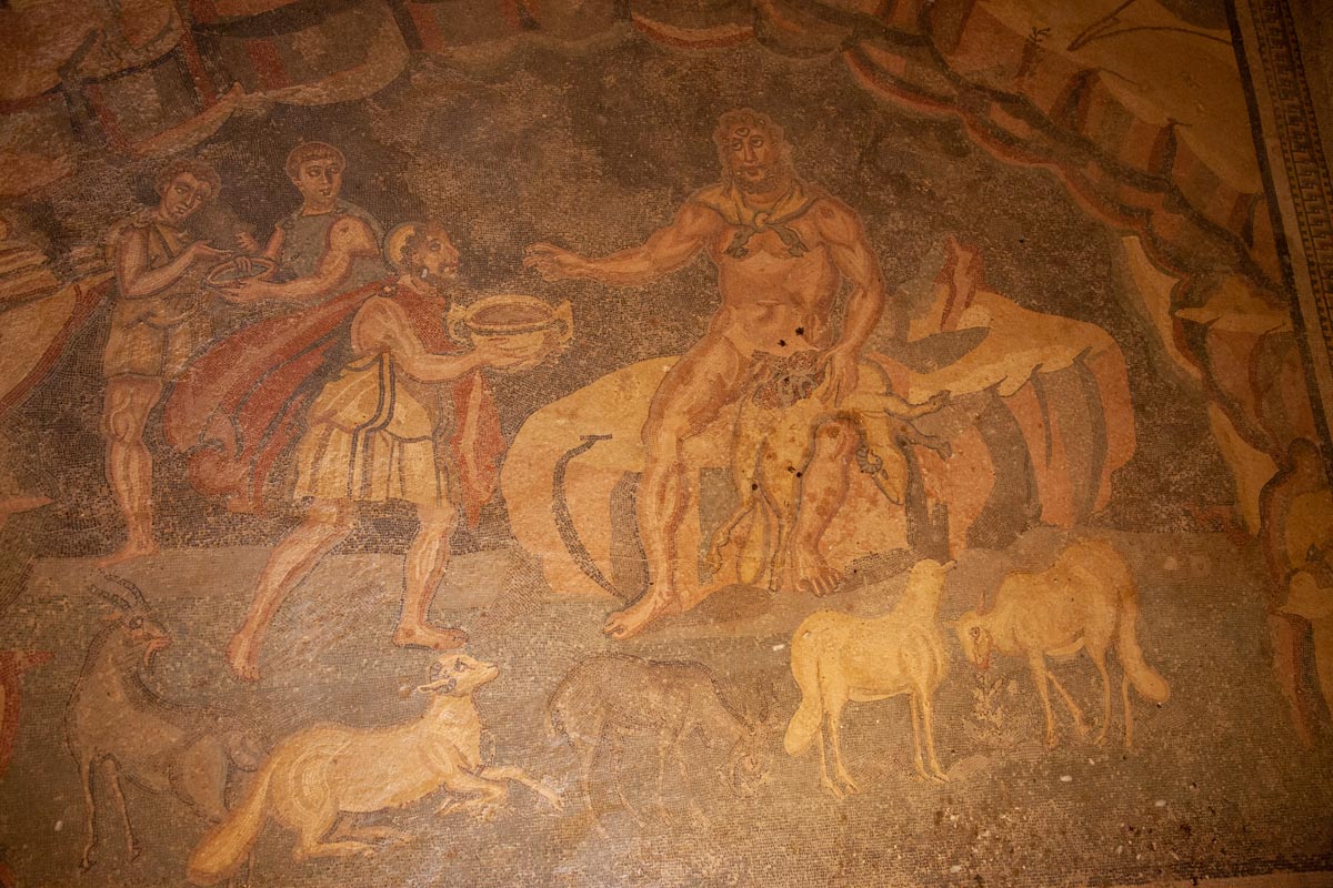 Italy, Sicily - Roman Villa - Villa Romana del Casale -vestibule of ulysses and Polyphemus