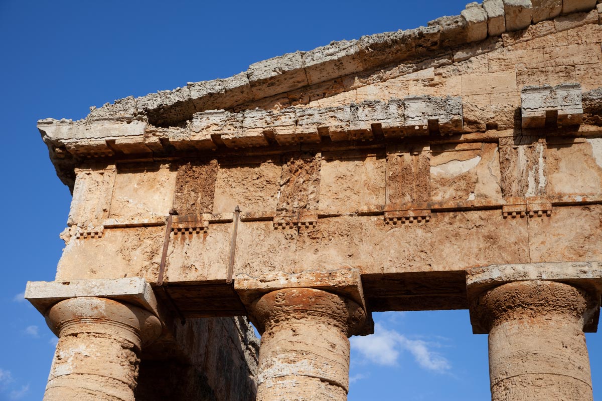 Italy, Sicily - Segesta - Temple frieze