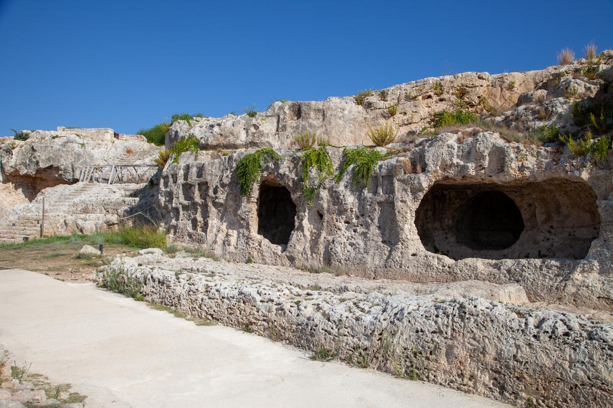 Italy, Sicily - Syracuse, Greek theatre - fountain