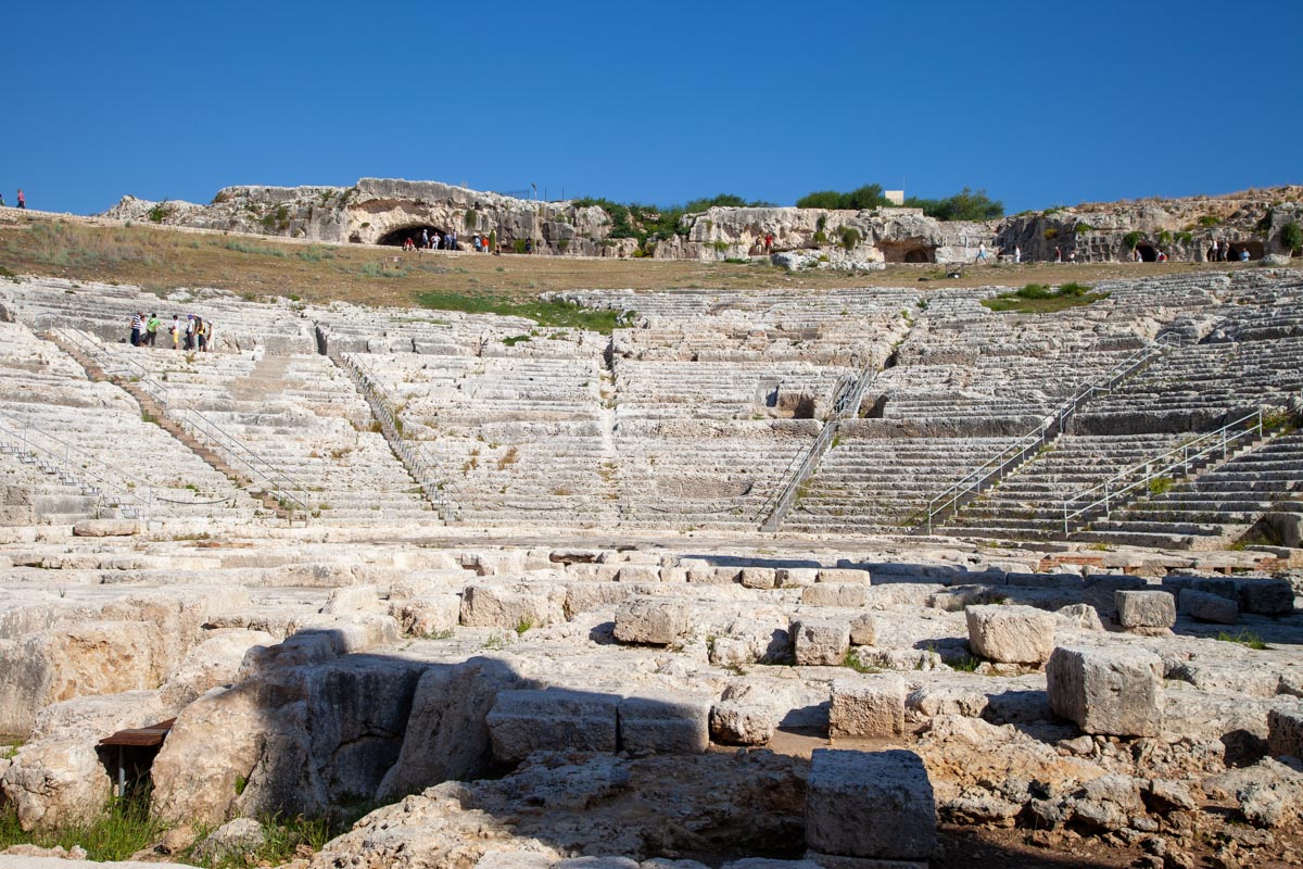 Italy, Sicily - Syracuse, Greek theatre - Skene
