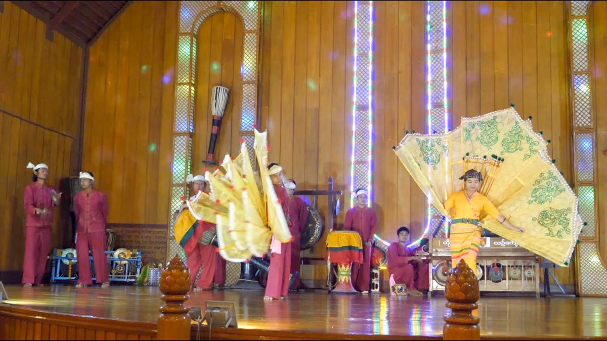 Myanmar, Bagan - traditional - Burmese Folk - Keinnayi  & Keinnaya mythical birds dance -symbol of love and peace