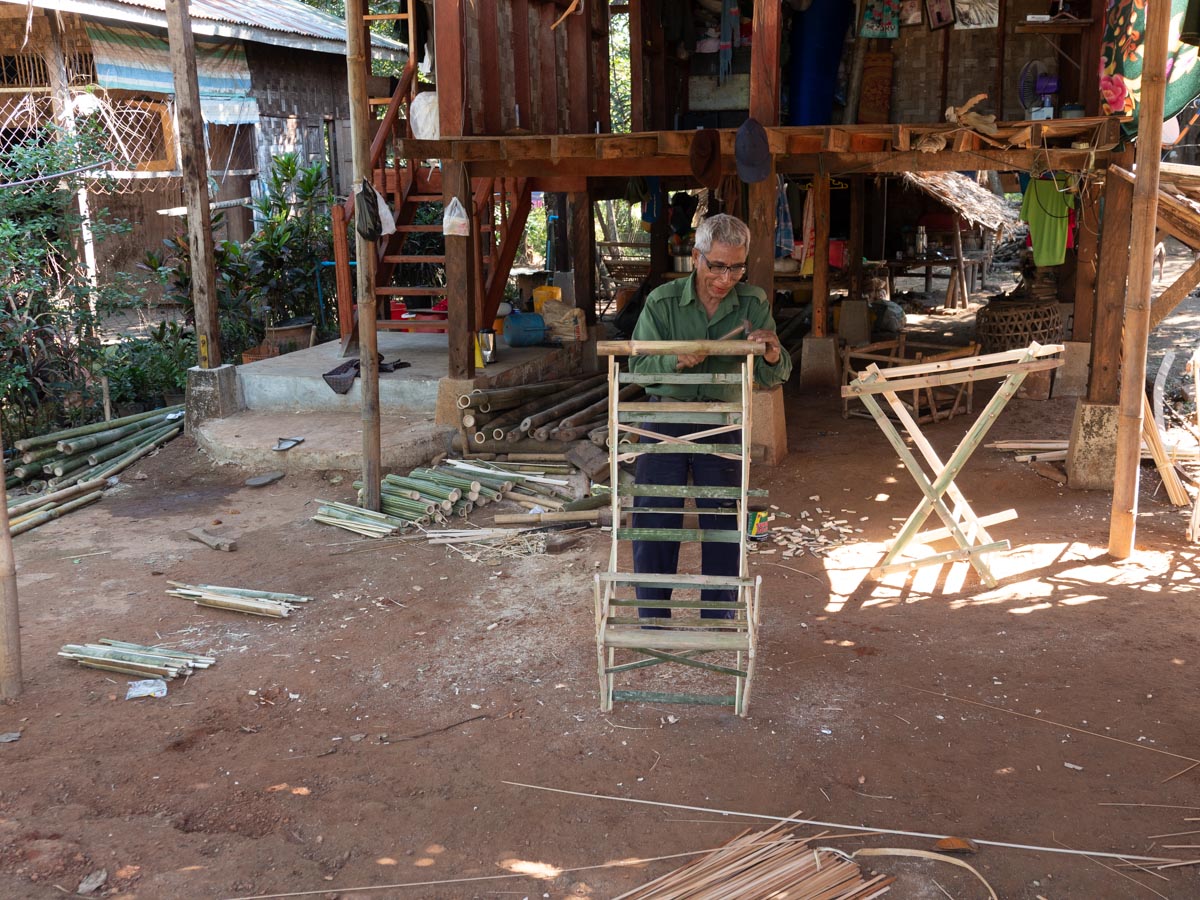 Myanmar, traditional - Creating bamboo furniture