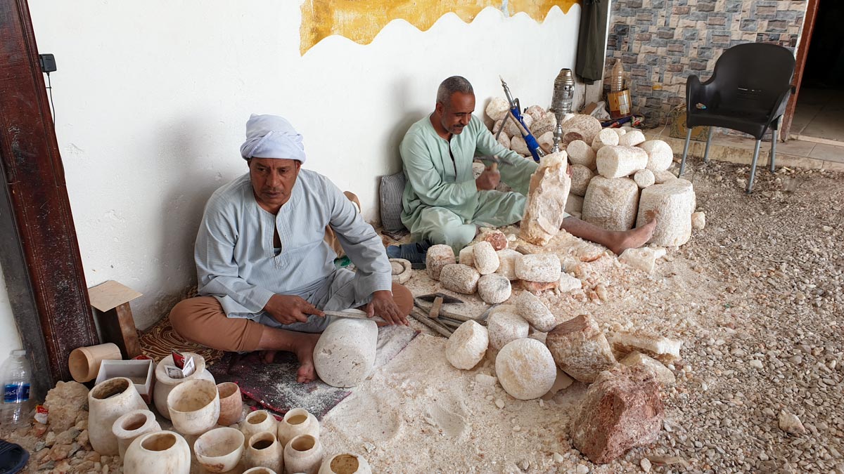 Egypt, Luxor- Traditional Stone carving