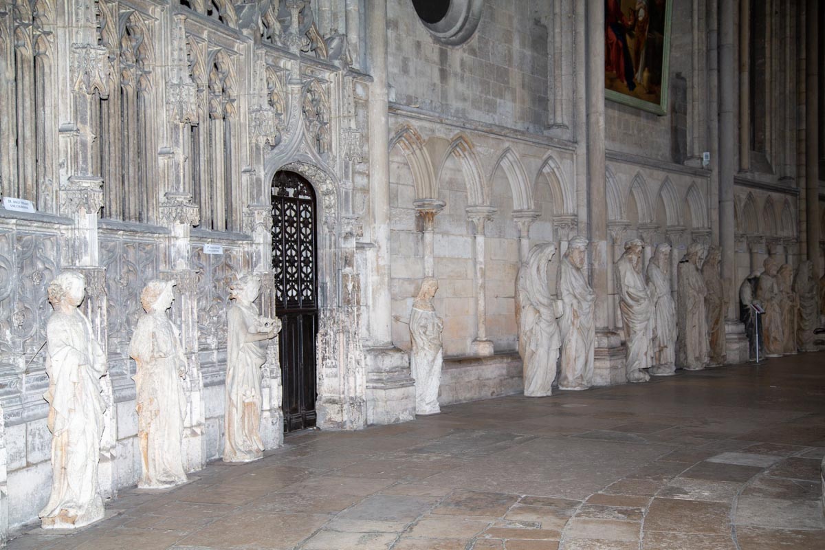 France, Rouen, Cathedral - Statues in church