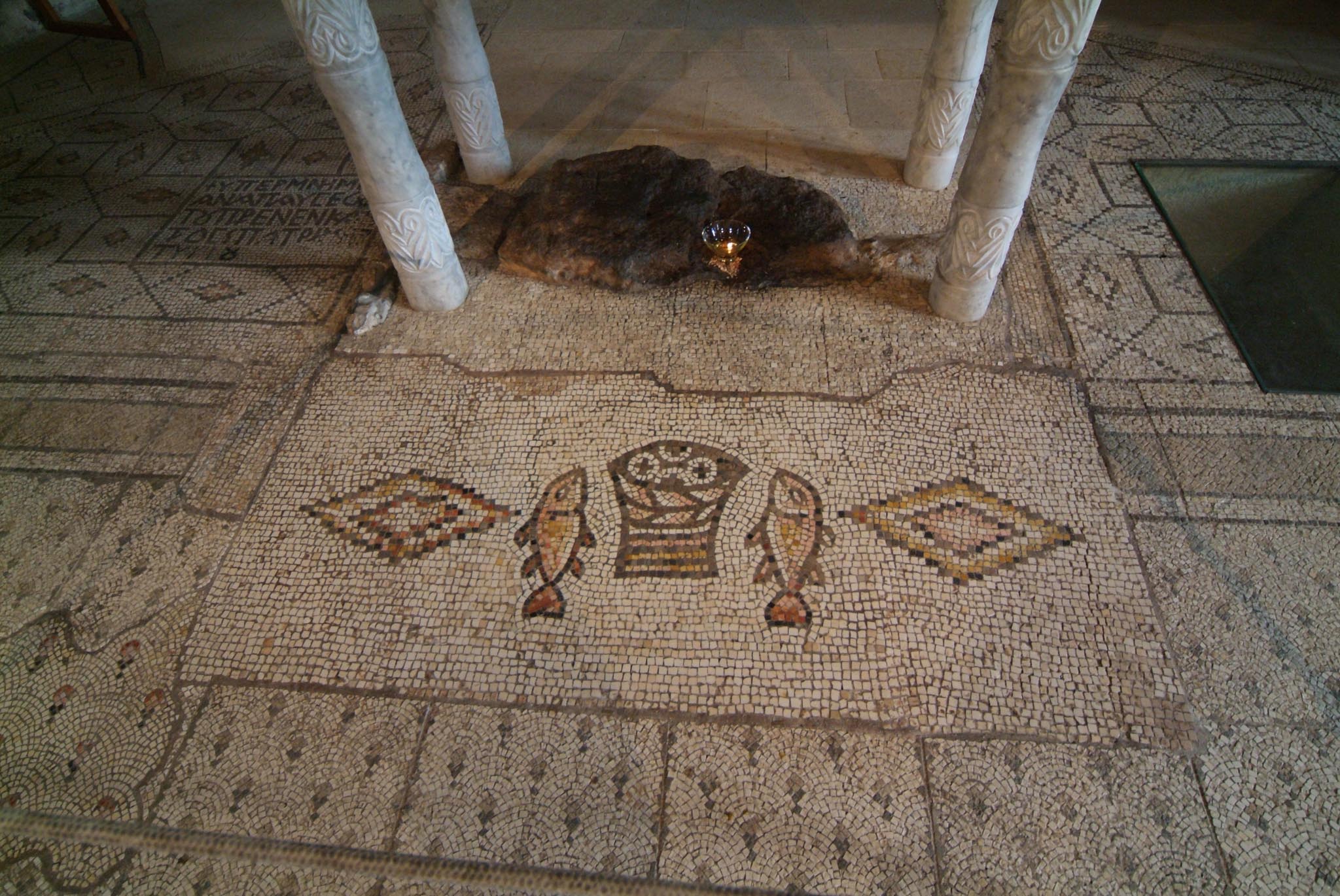 Israel, Sea of Galilee - Tabgha, Church of the the Multiplication of the Loaves and Fish - mosaics