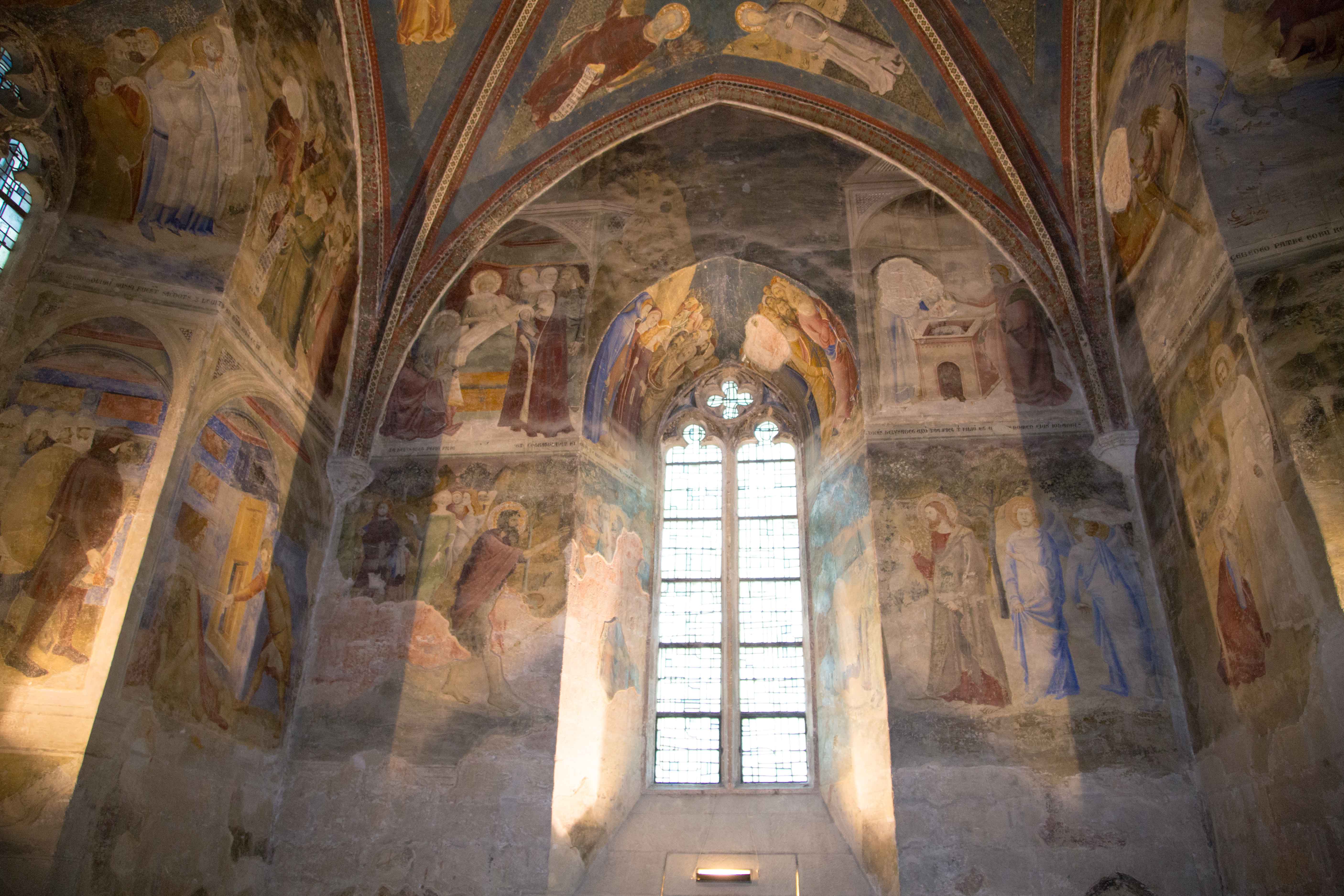 France, Avignon - Pope's Palace, Saint John Chapel, Matteo Giovanetti frescoes - St John Chapel