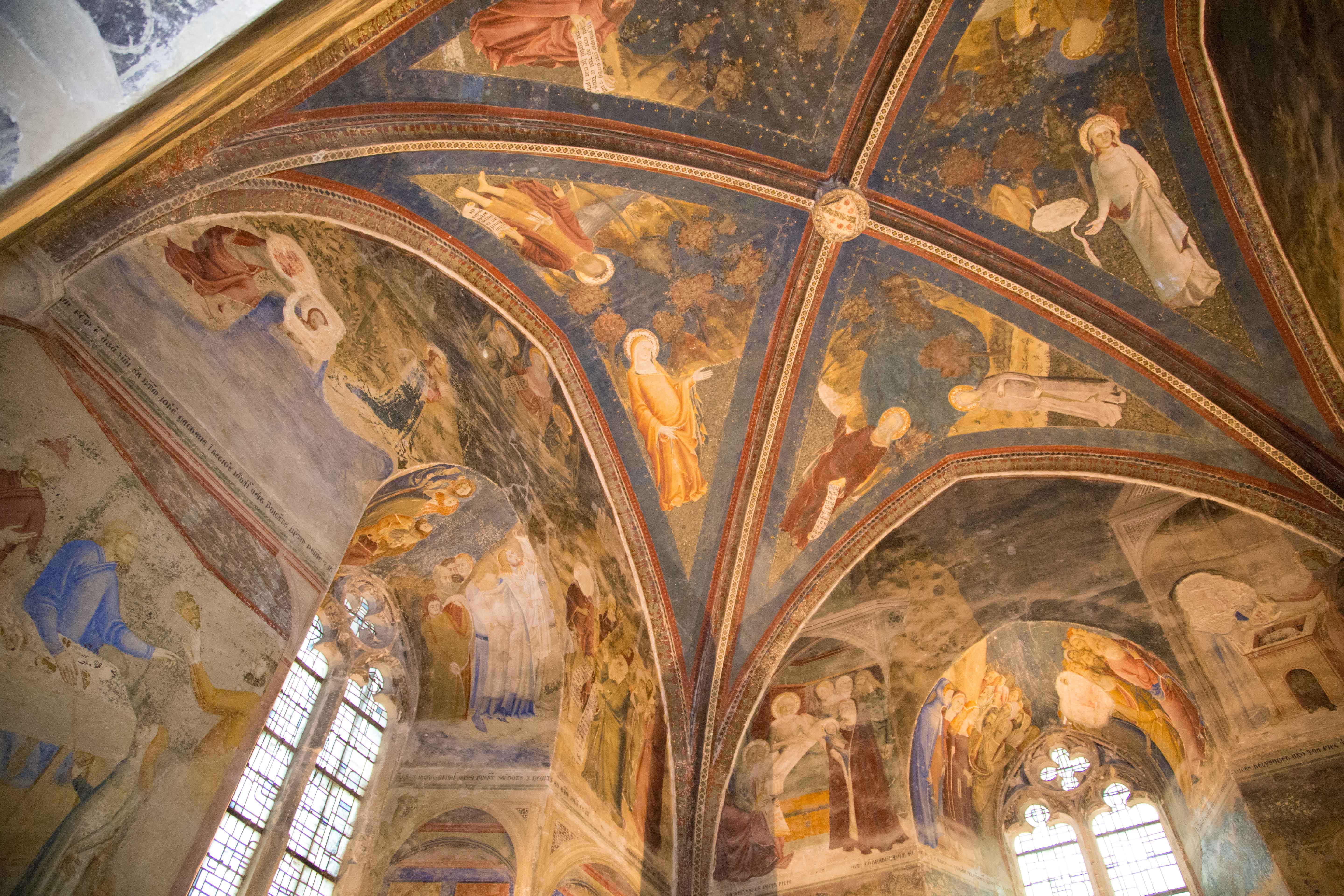 France, Avignon - Pope's Palace, Saint John Chapel, Matteo Giovanetti frescoes - St John Chapel2