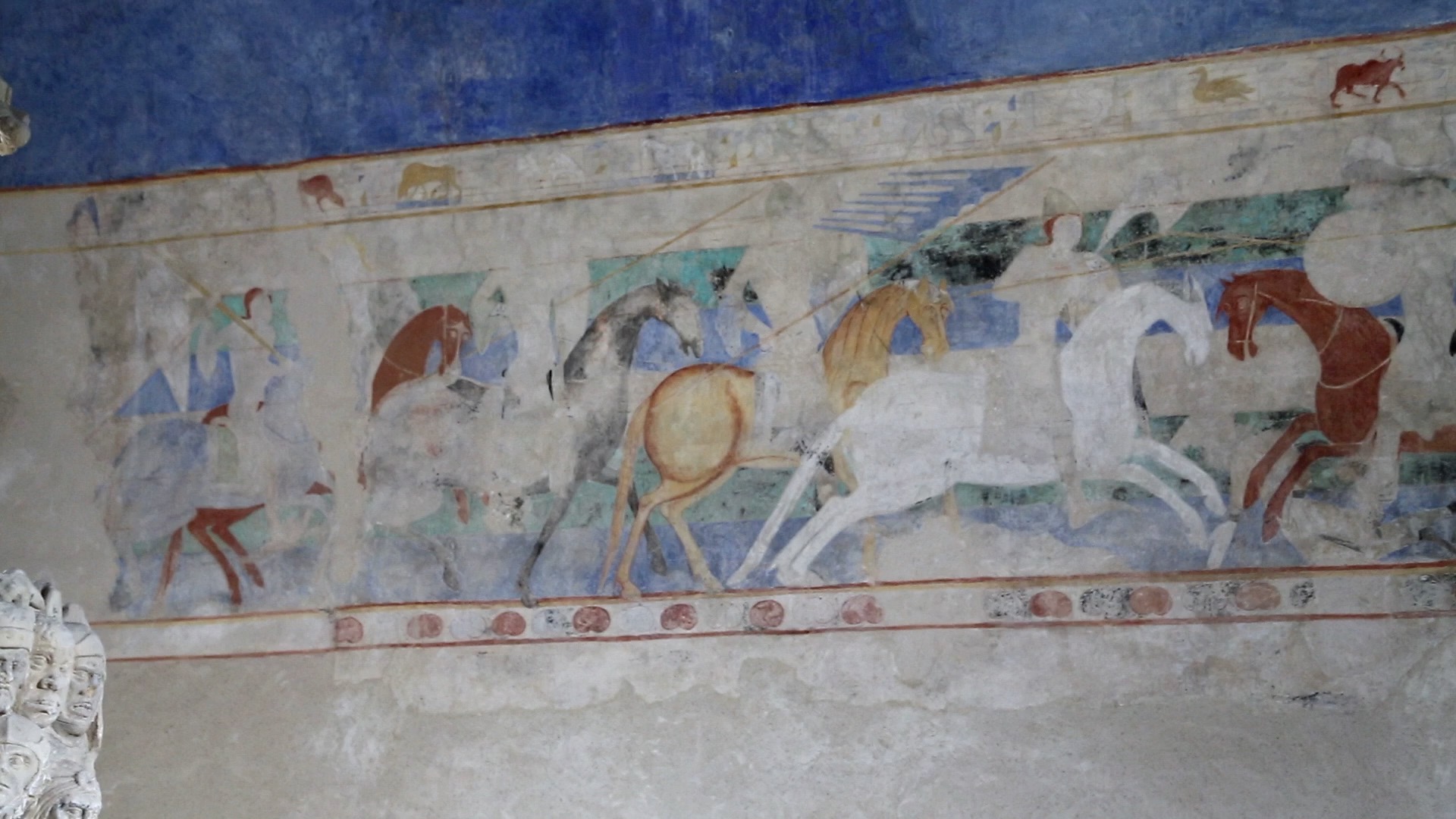 France, Carcassonne Medieval City - Medieval frescoes
