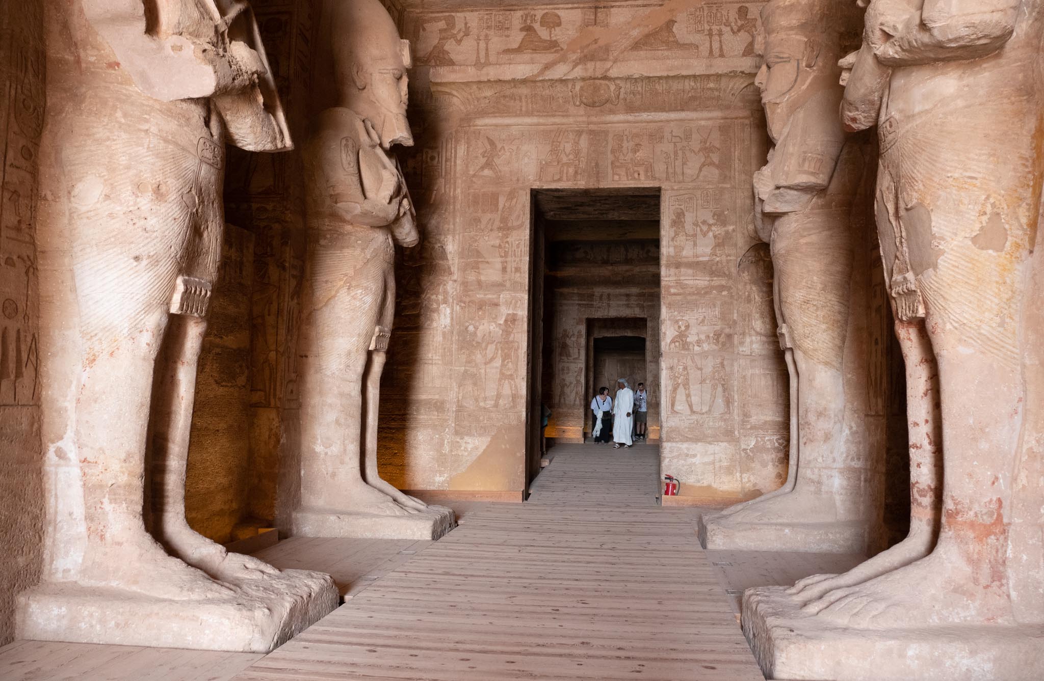 Egypt, Abu Simbel - Great Temple -Ramesses II - Pronaos with Osiris pillars