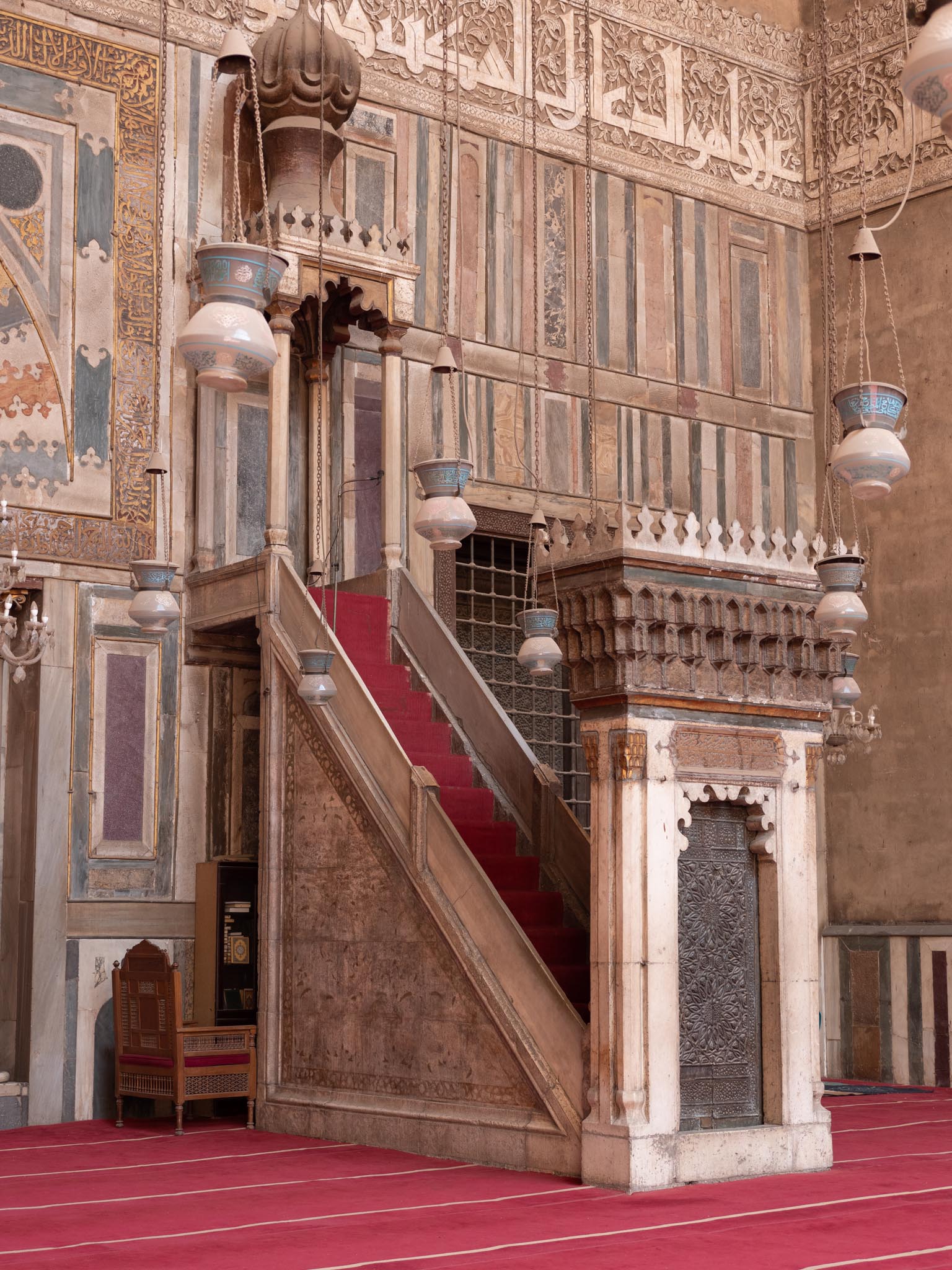 Egypt, Cairo - Mosque and Madrasa of Sultan Hassan - Minbar