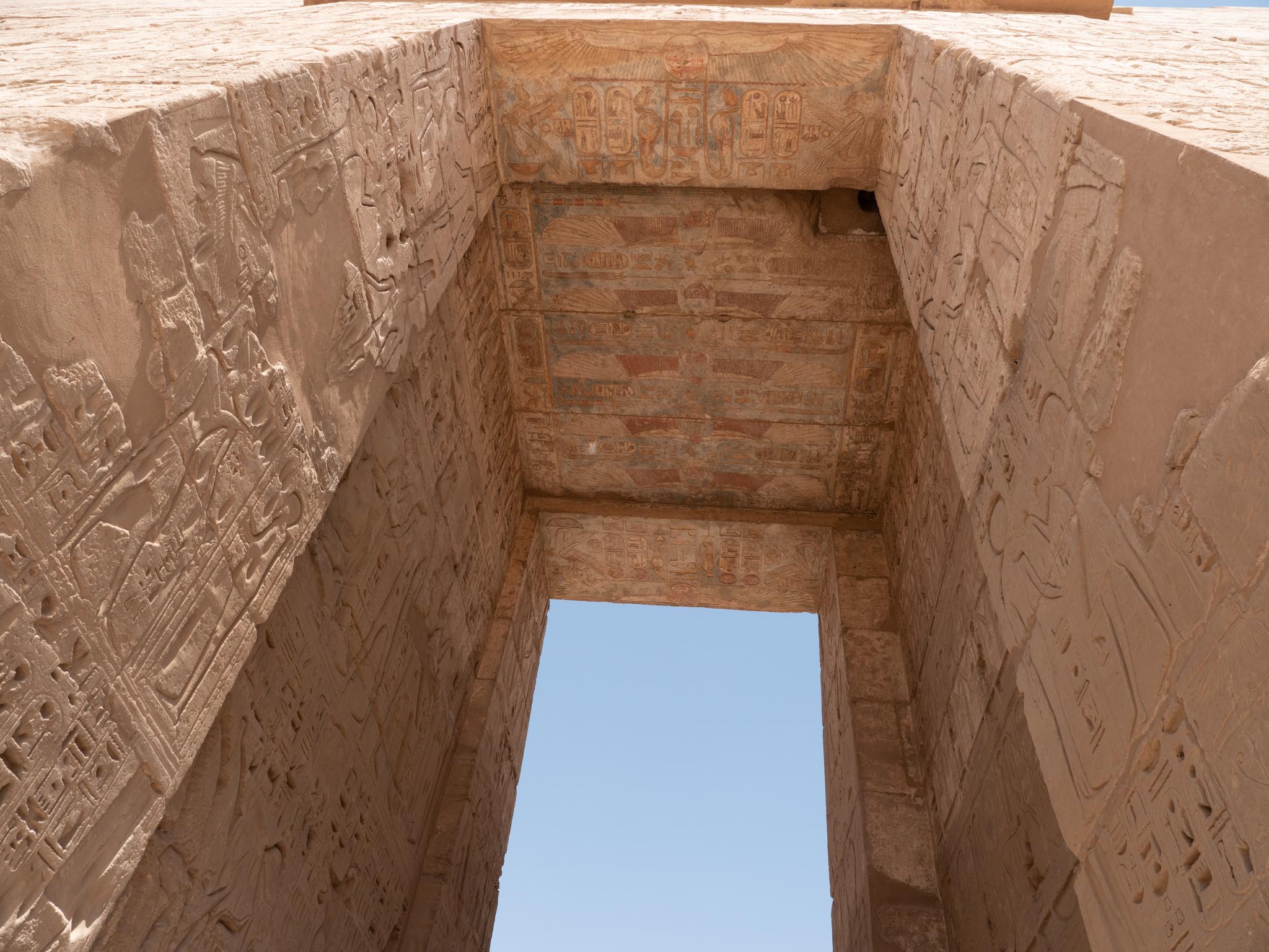 Egypt, Medinat Habu - Mortuary Temple of Ramesses III - Gate on 2nd Pylon