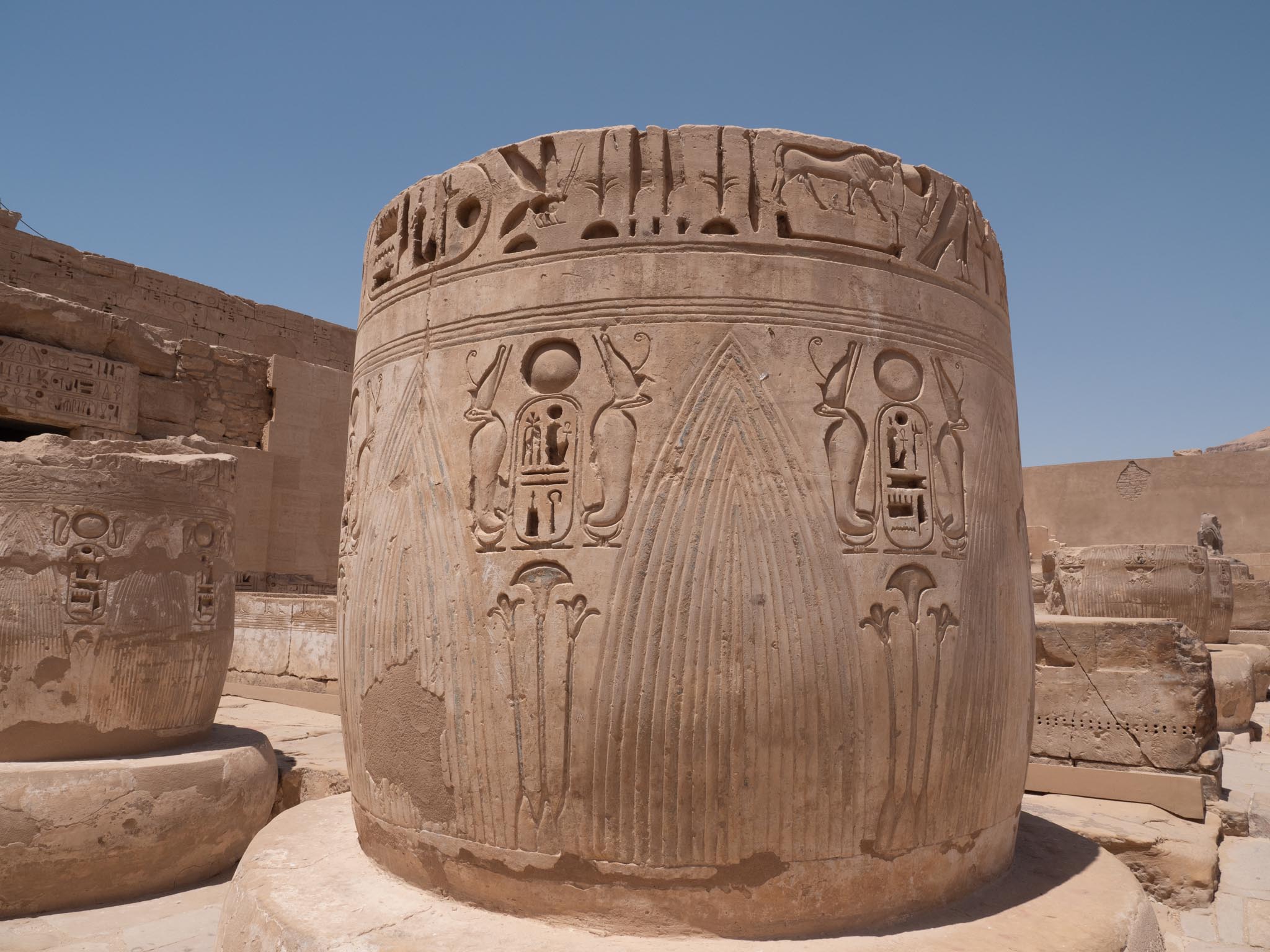 Egypt, Medinat Habu - Mortuary Temple of Ramesses III - Hypostyle