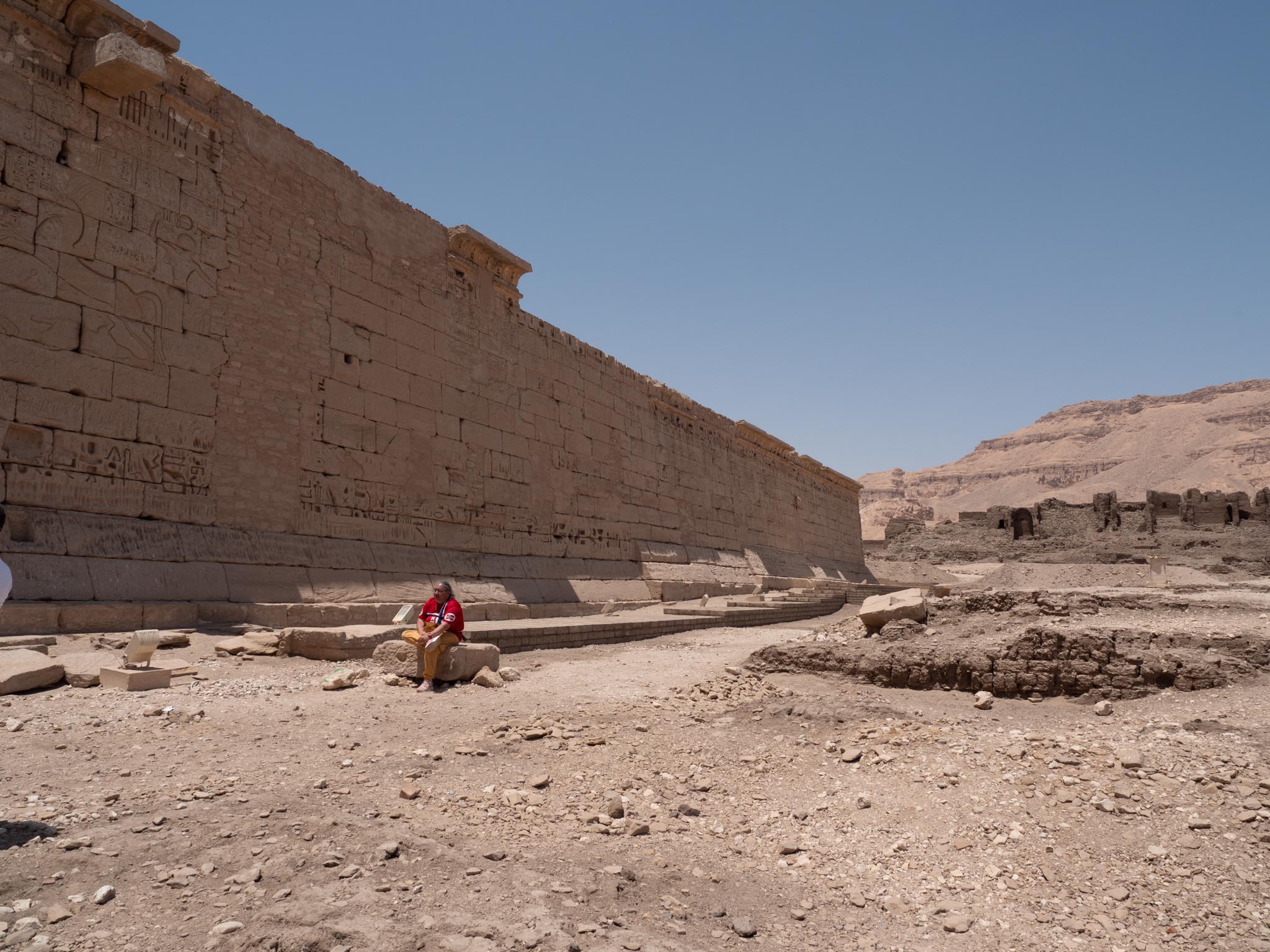 Egypt, Medinat Habu - Mortuary Temple of Ramesses III - Outer walls inscriptions