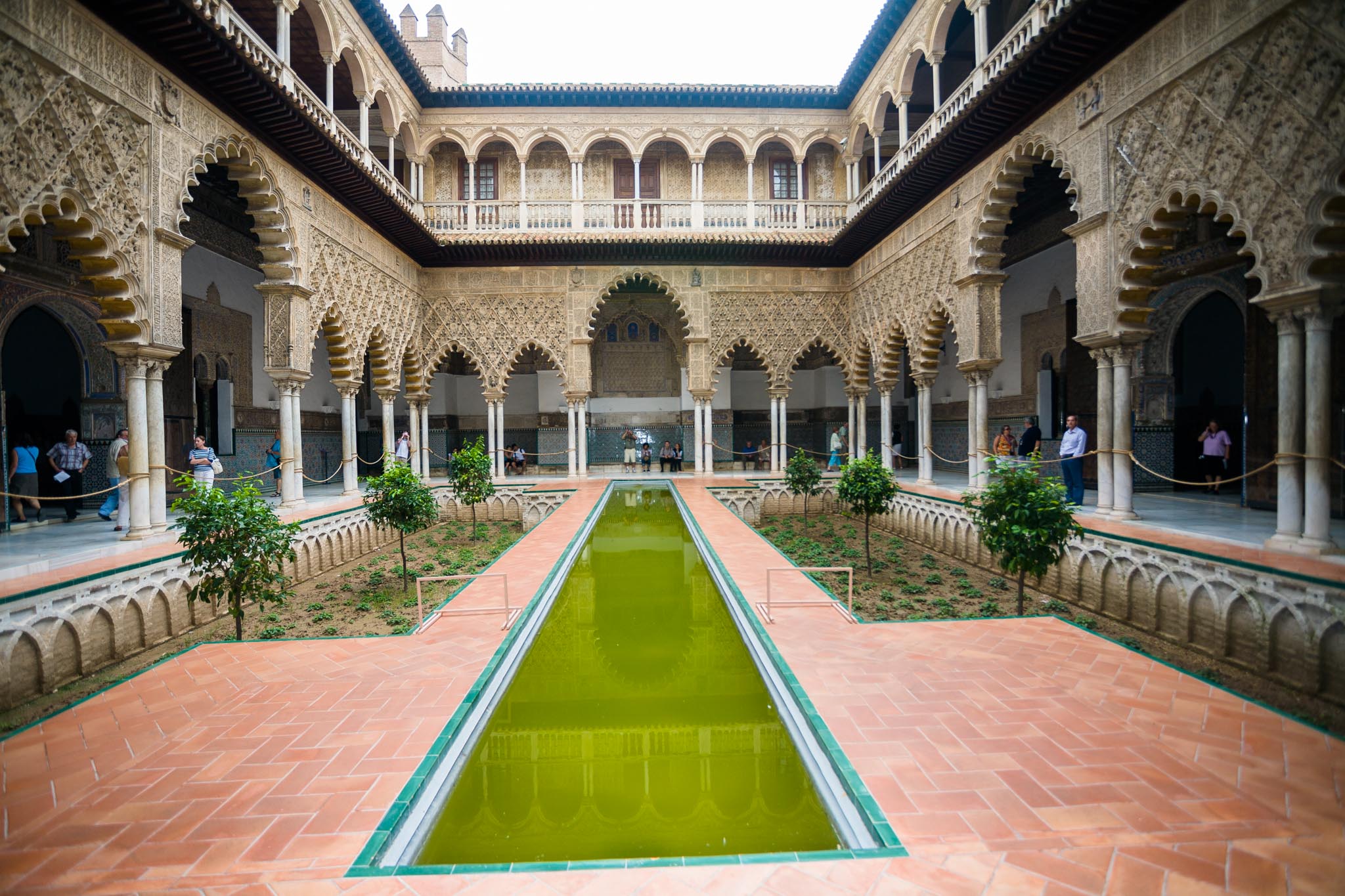 Spain, Seville - Royal Alcazar -Courtyard of the Maidens - Donacellas (Mudéjar)