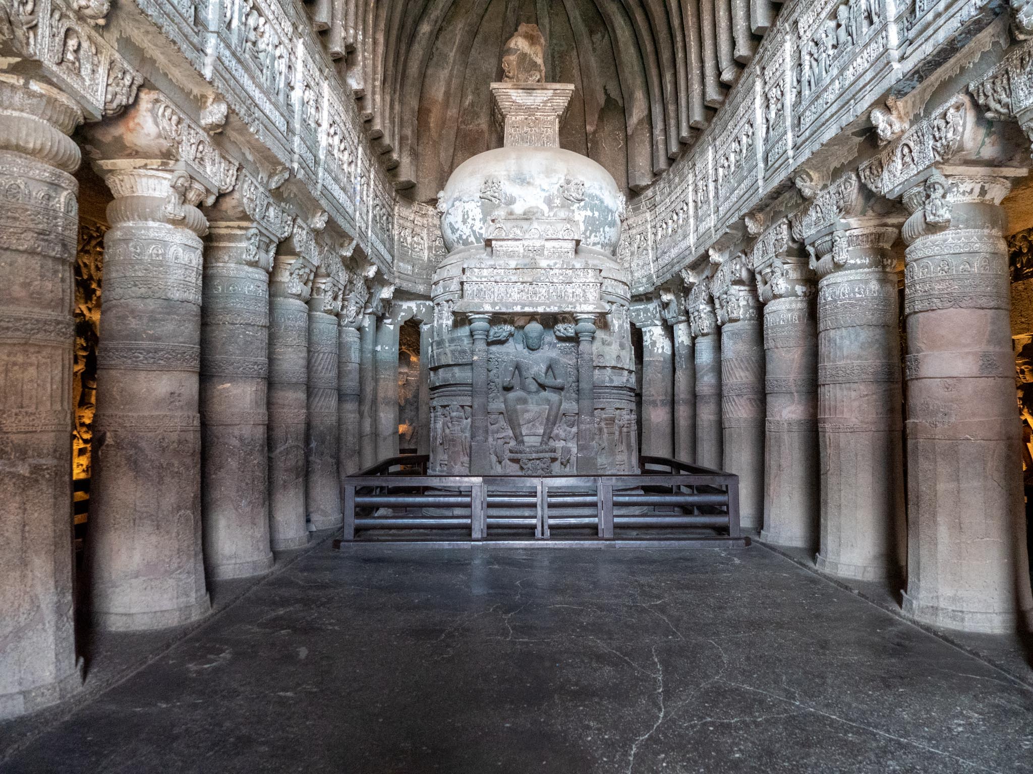 India, Maharashtra, Ajanta Caves - Cave 26