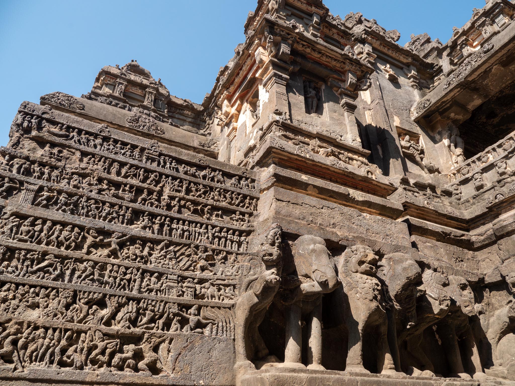 India, Maharashtra, Ellora Caves - Kailasa Temple