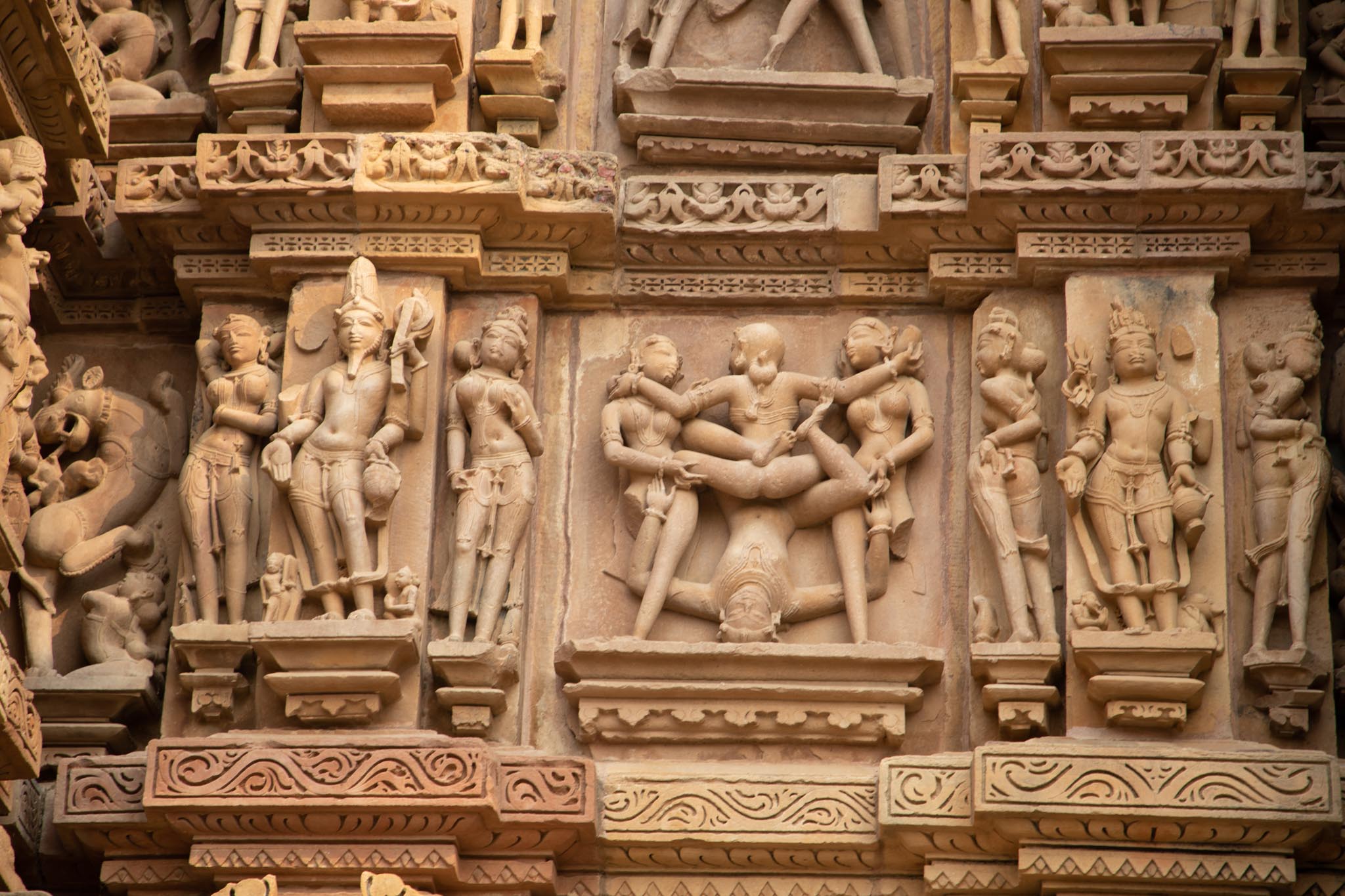 India, Madhya Pradesh - Khajuraho  Temples - Erotic Scenes