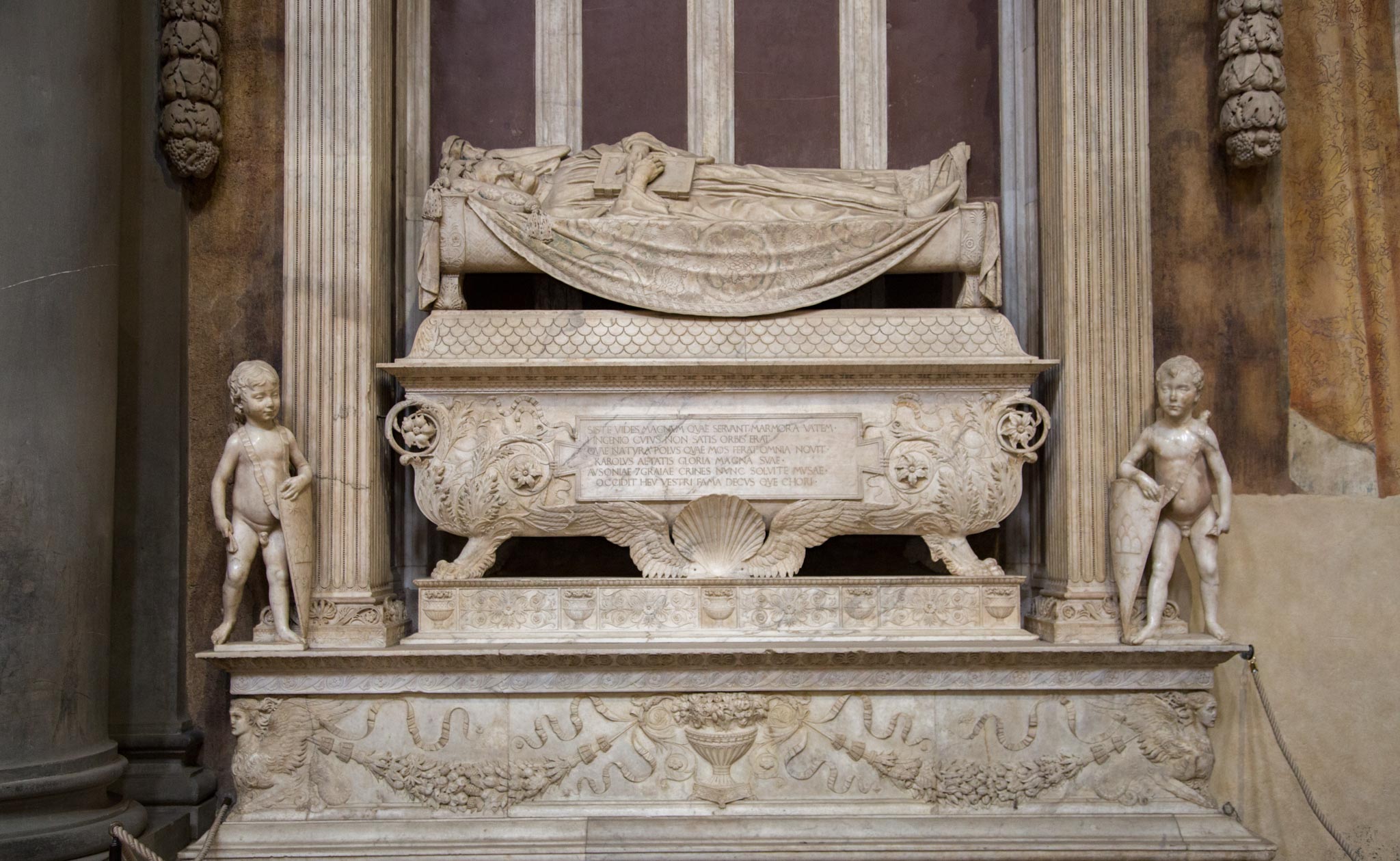 Italy, Florence - Basilica Santa Croce - Carlo Marsuppini Tomb
