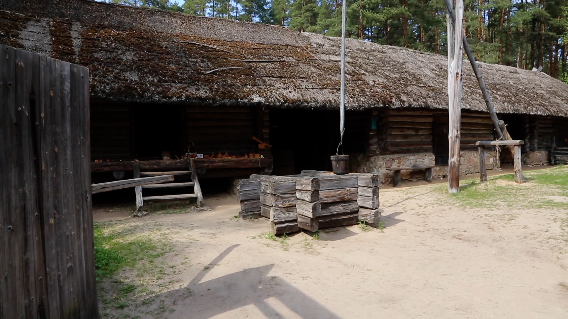 Latvia, Traditional facility for raising water from a well, 19th century