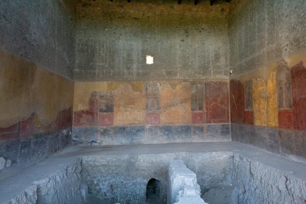Italy, Pompeii, House of Menander, room with frescoes