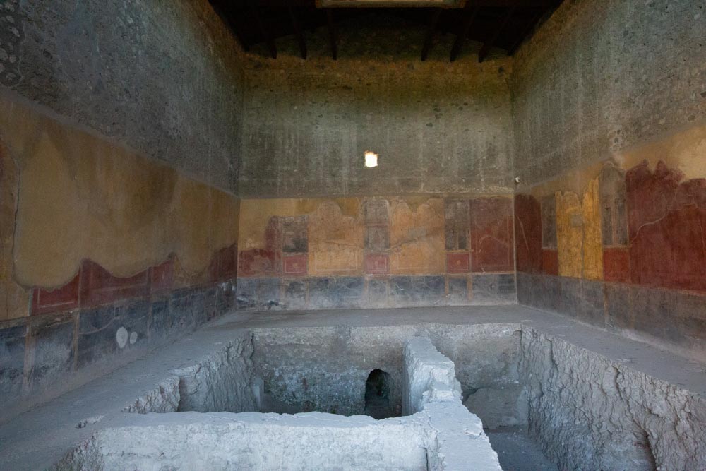 Italy, Pompeii, House of Menander, room with frescoes