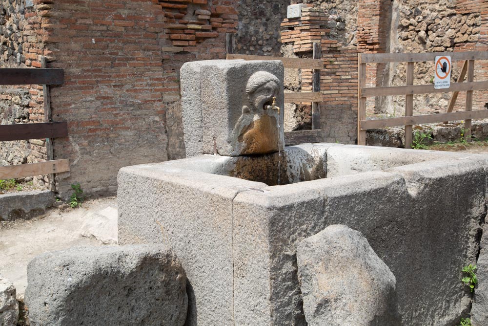 Italy, Pompeii, Decorated public fountain