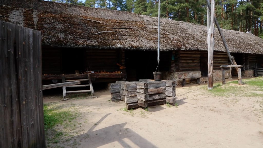 Latvia, Traditional facility for raising water from a well, 19th century