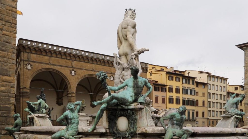 Italy, Florence – Piazza Signoria – Neptune Fountain