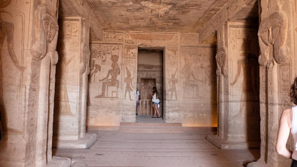 Egypt, Abu Simbel – Small Tample – Temple of Nefertari – Pronaos with Hathor pillars