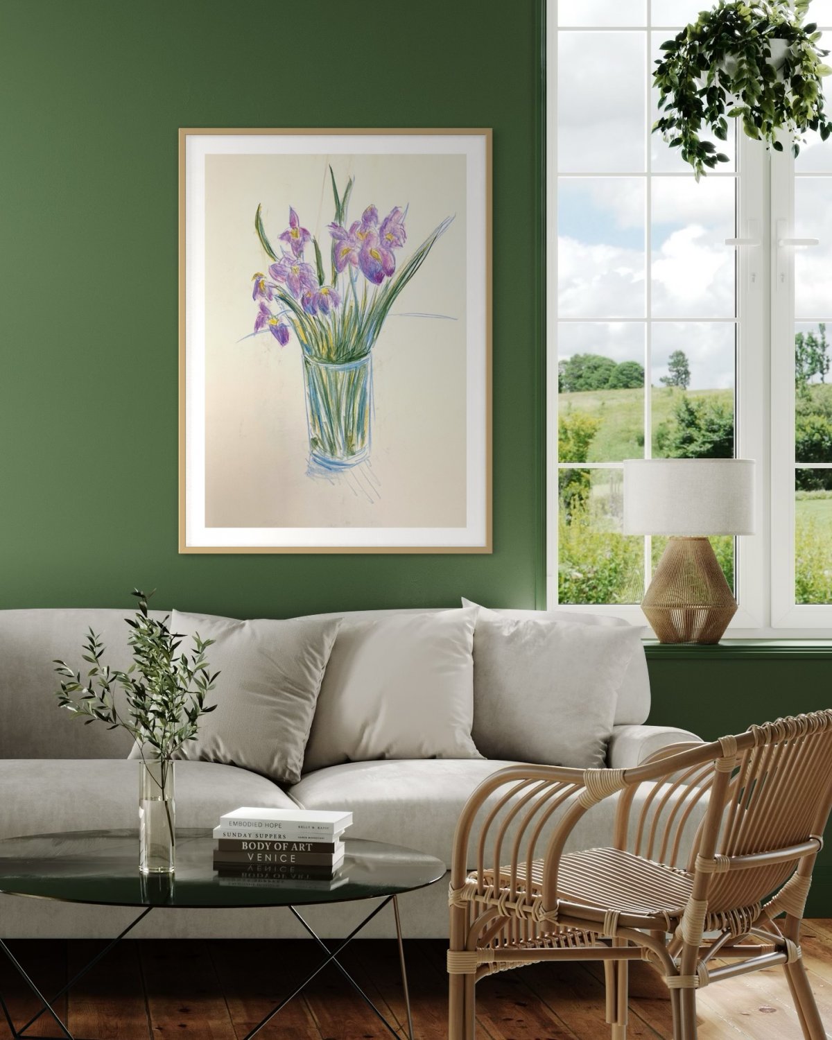 Iris in a Vase — Works on Paper by Limor Mazuz