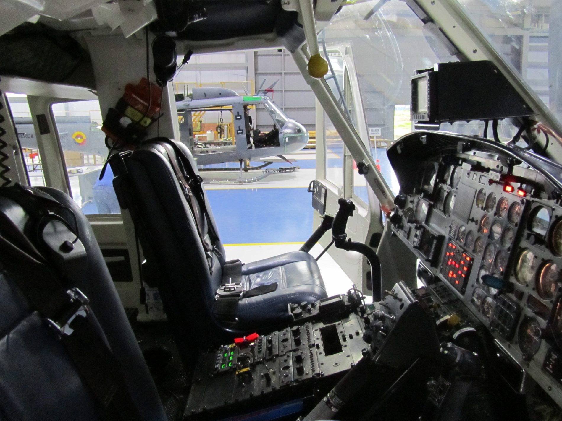 Helicopter cockpit after avionics upgrade