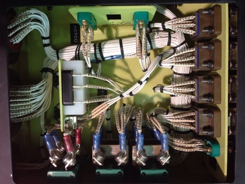 Cable harness being fitted inside a wiring fixture