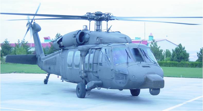Black Hawk helicopter on the ramp before modernization
