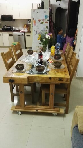 שולחן נגרים משולב אבץ שחור