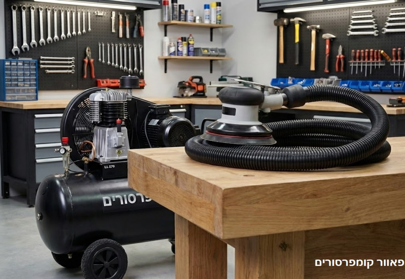 מלטשת אוויר אקצנטרית מקצועית כולל מערכת שאיבה