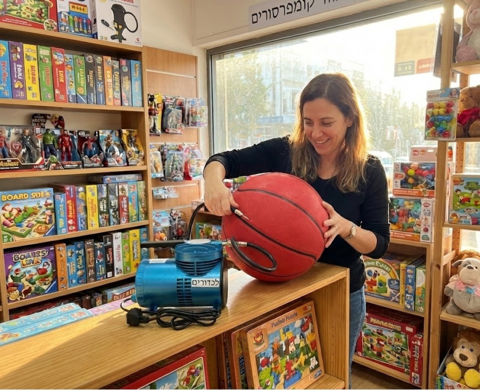 משאבת קומפרסור חשמלית לניפוח כדורים