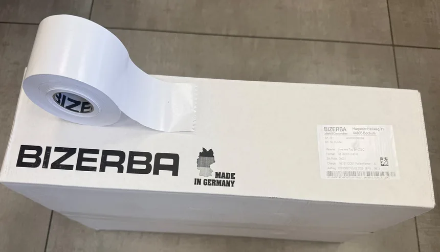 גליל מדבקה ליינרלס למשקל BIZERBA