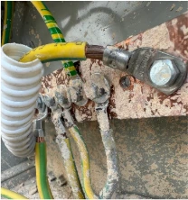 Case 03 — Grounding System: field photograph of the inspected equipment