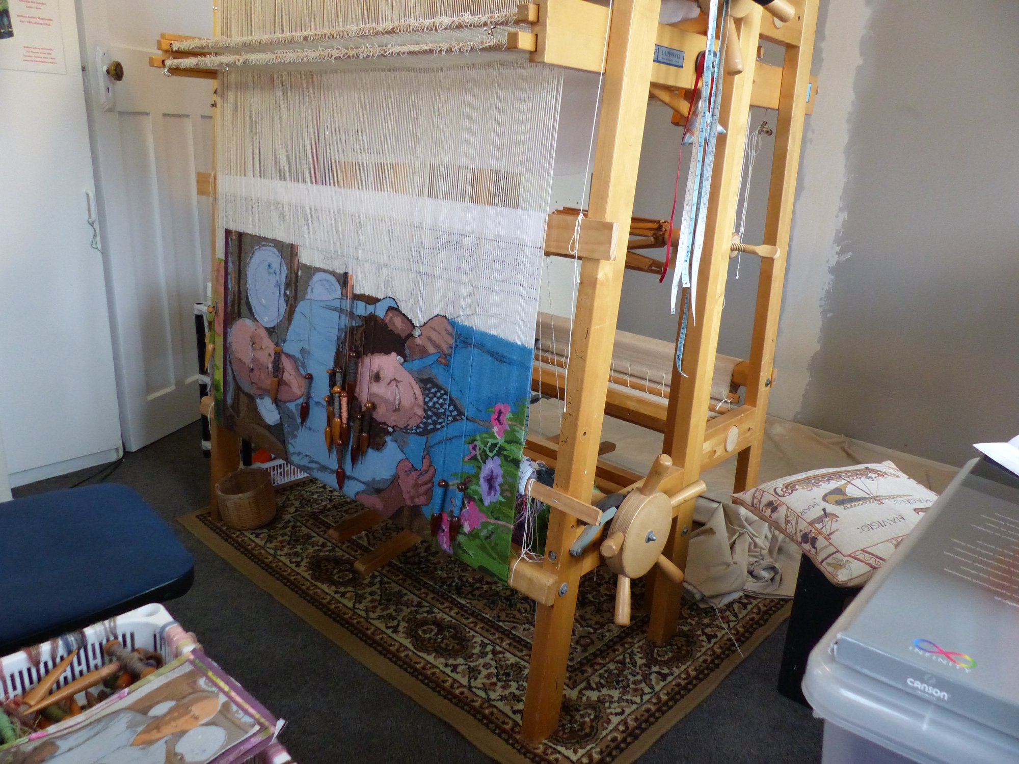 Weaving in progress