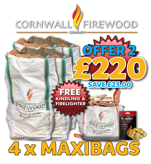 Four maxibags of kiln dried hardwood