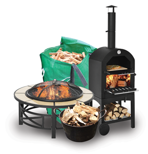 Pizza and firepit firewood