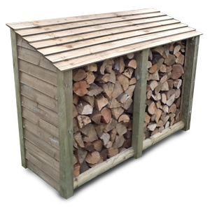 Slatted bespoke log store