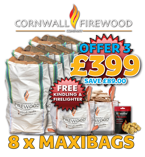 Eight maxibags of kiln dried hardwood