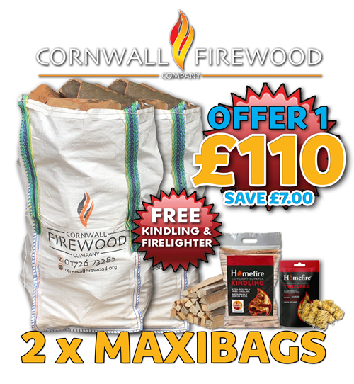 Two maxibags of kiln dried hardwood