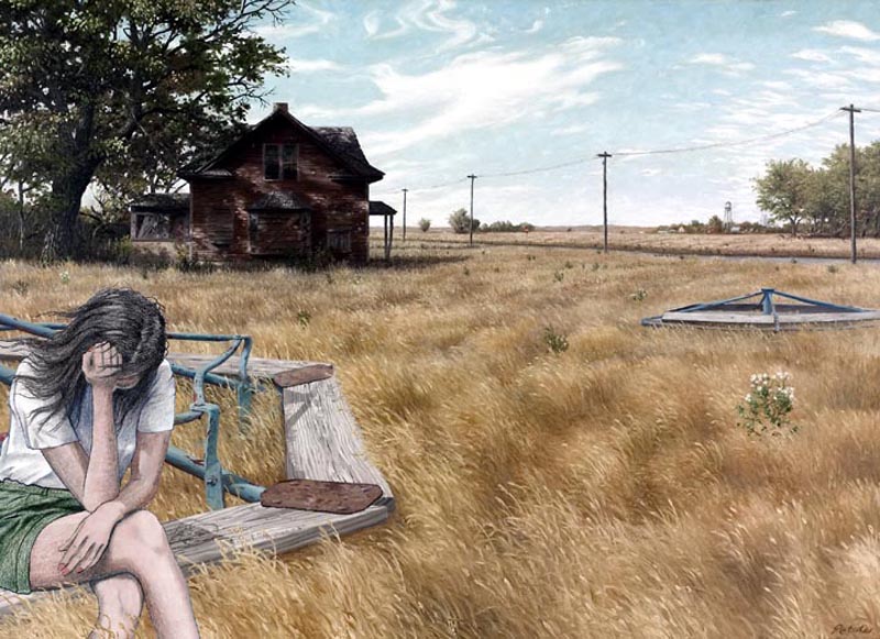 The schoolyard scene from the short story Charlie