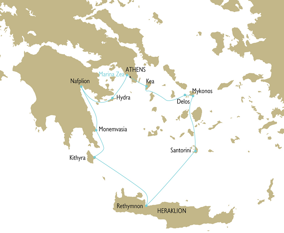 Greek Islands Cruise Map Greek Islands Cruise Map